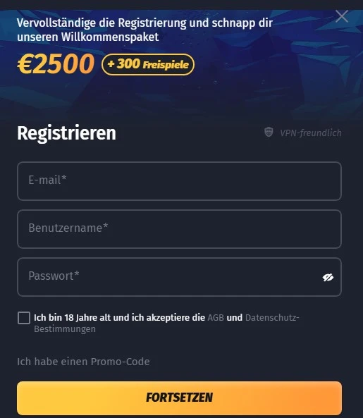 WinShark Casino Registrieren